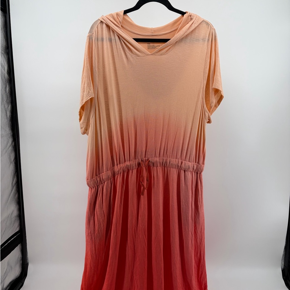 NWOT Coral Ombre Hooded Dress, women's Size 18/20